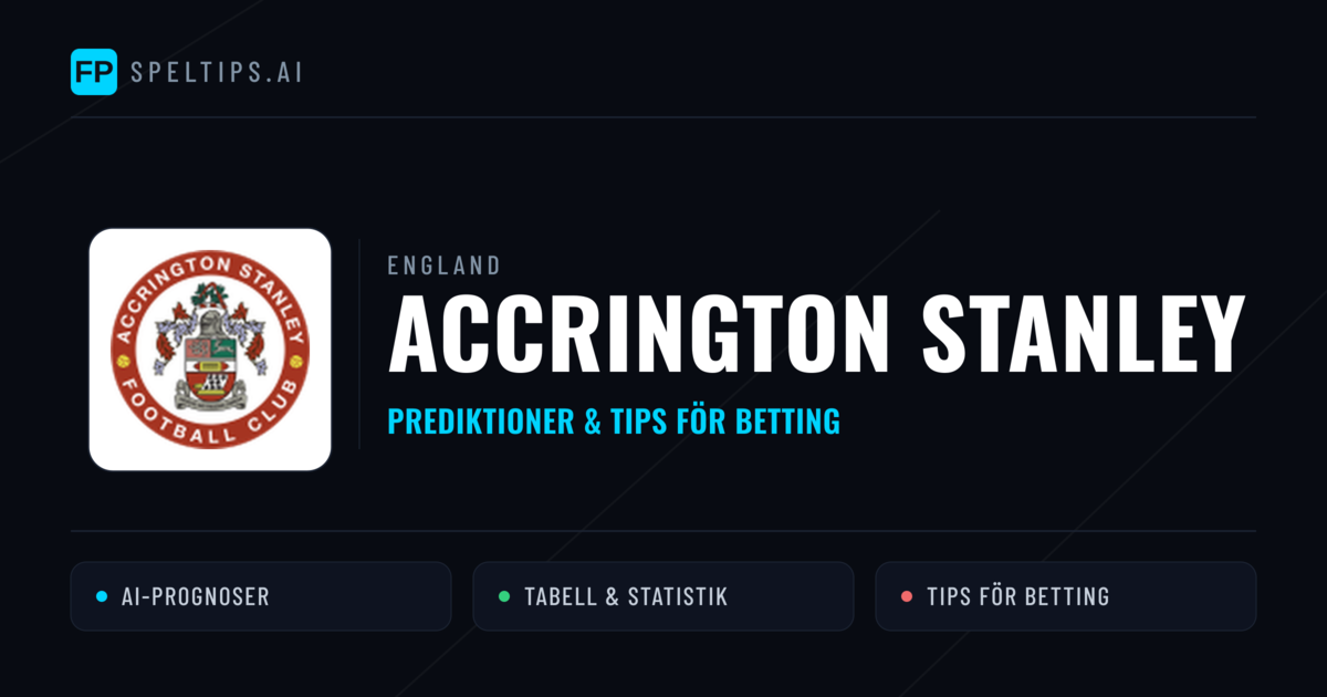 Accrington Stanley Prognoser & Statistik