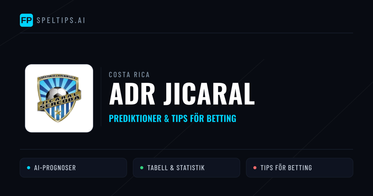 ADR Jicaral Prognoser & Statistik
