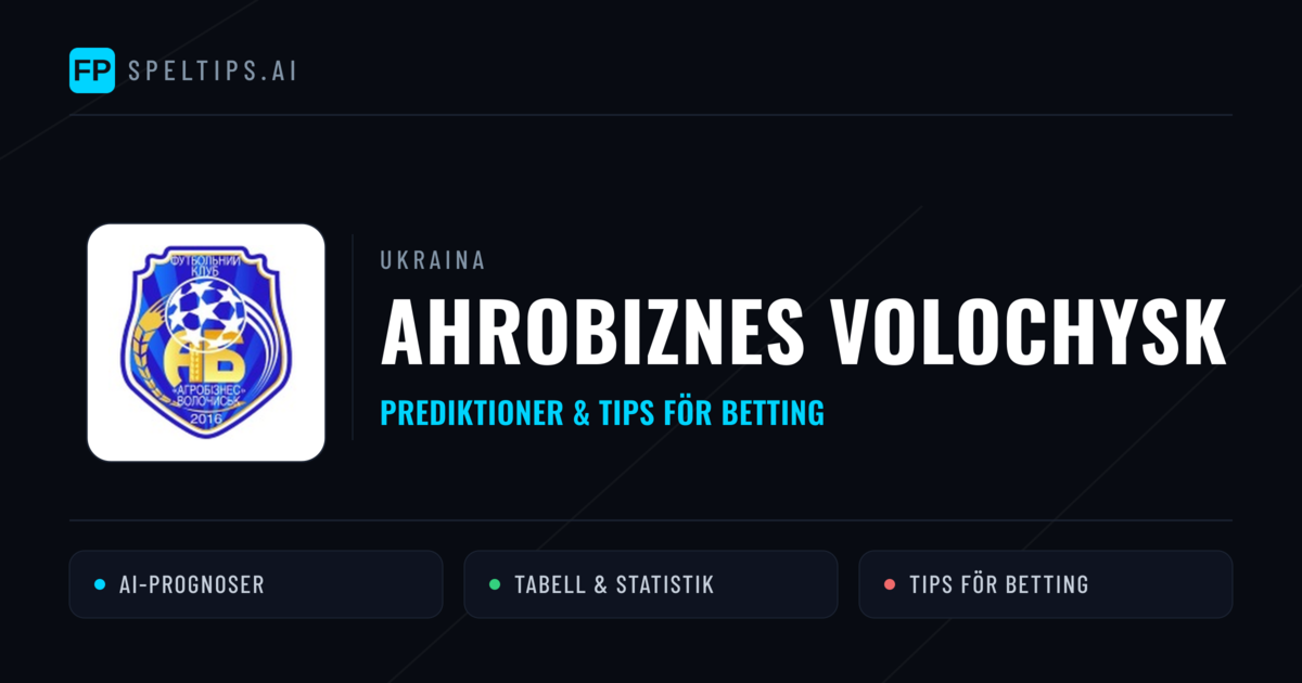 Ahrobiznes Volochysk Prognoser & Statistik