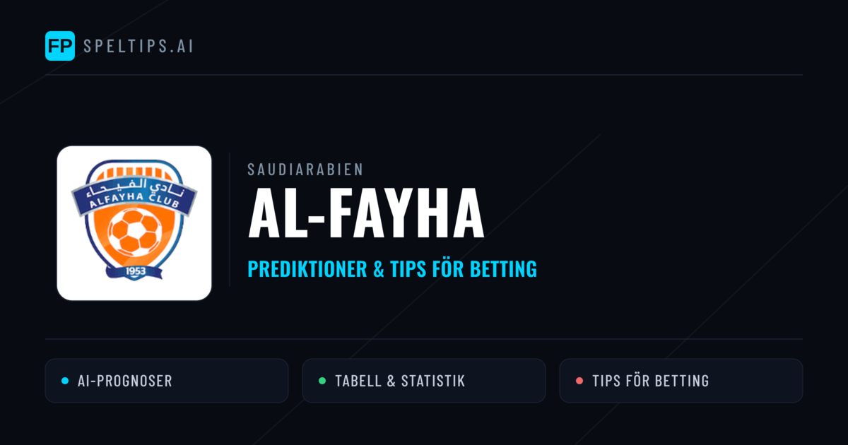 Al-Fayha Prognoser & Statistik
