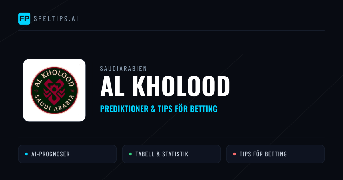 Al Kholood Prognoser & Statistik