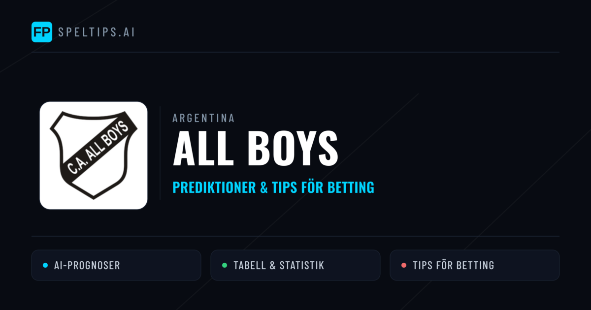 All Boys Prognoser & Statistik
