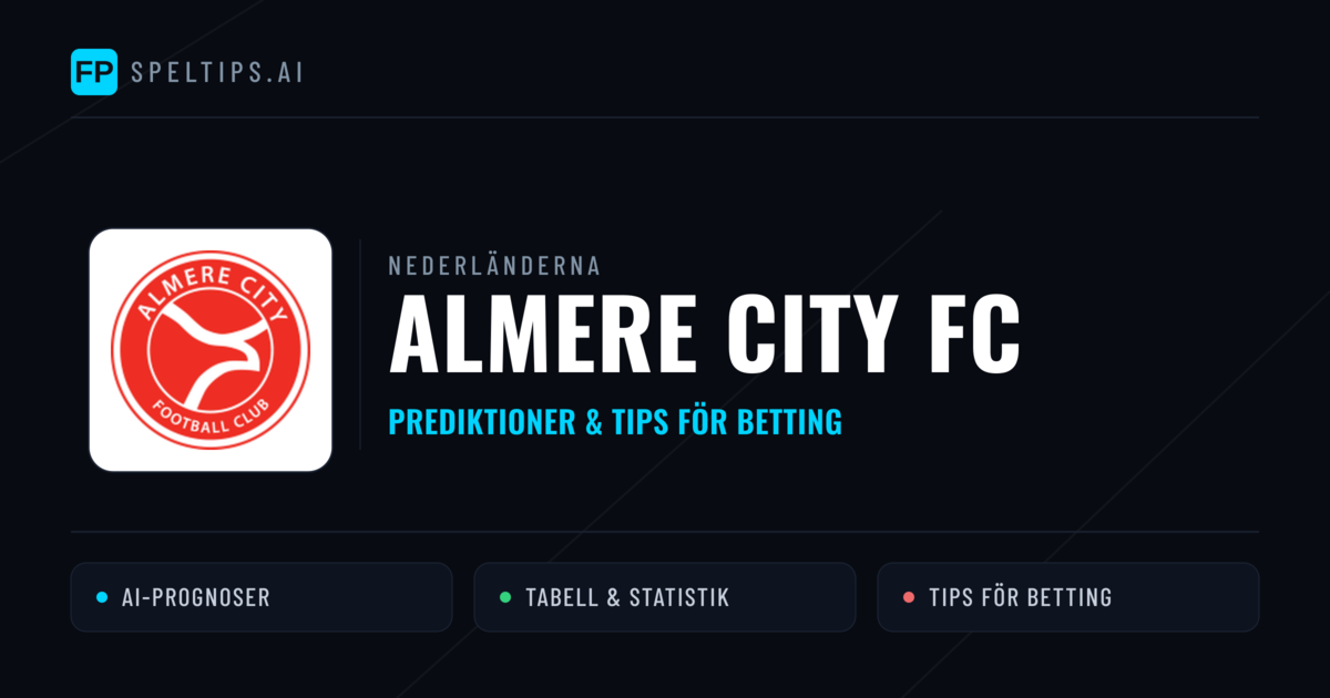 Almere City FC Prognoser & Statistik