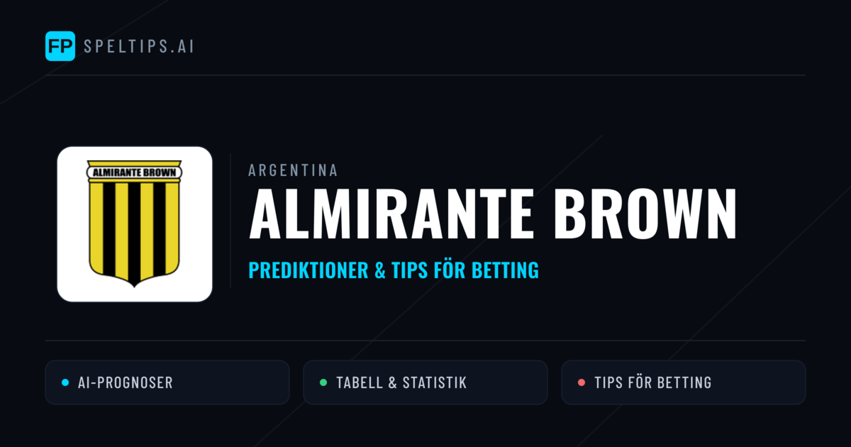 Almirante Brown Prognoser & Statistik