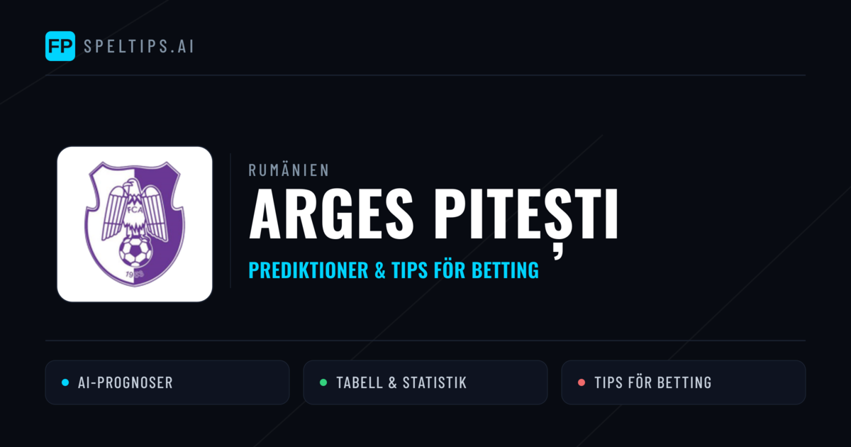 Arges Pitești Prognoser & Statistik