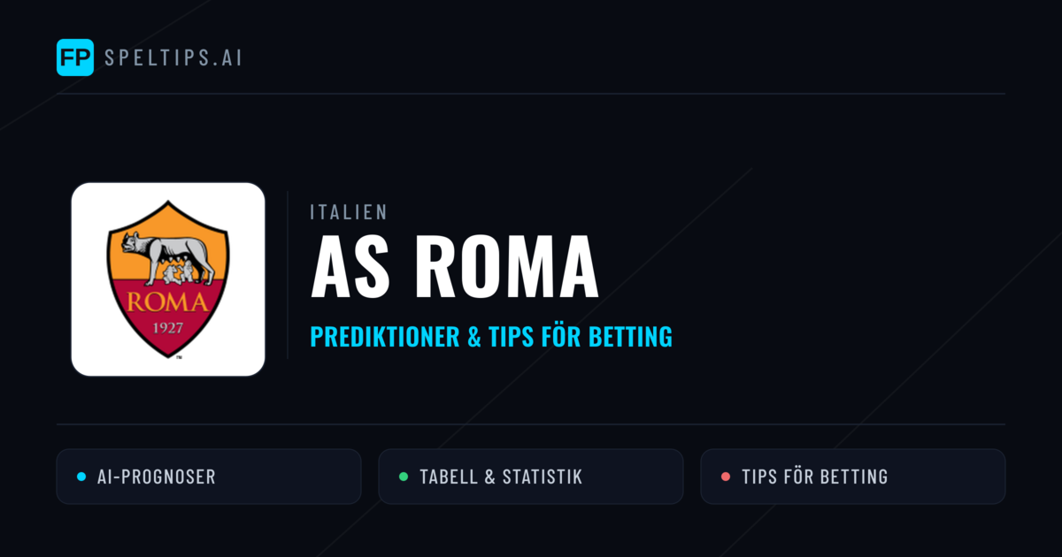 AS Roma Prognoser & Statistik