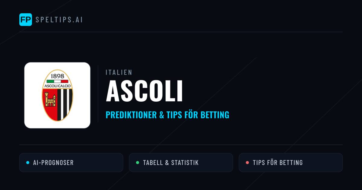 Ascoli Prognoser & Statistik