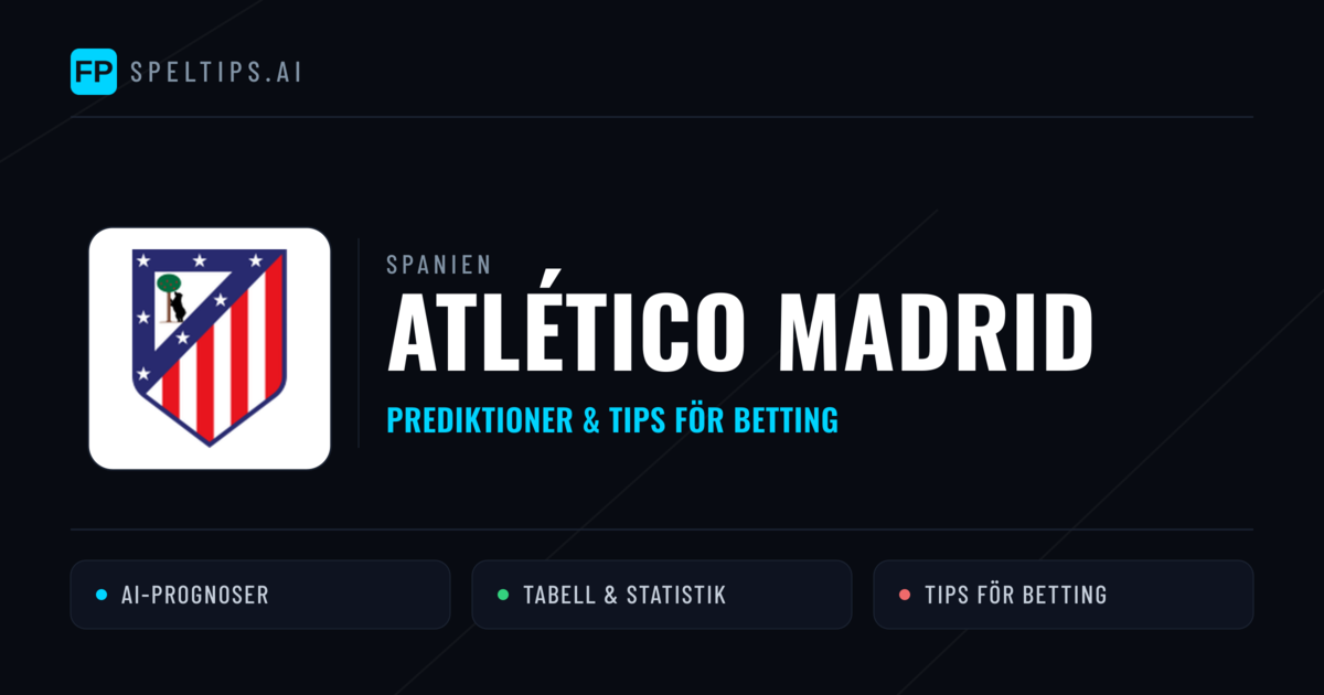 Atlético Madrid Prognoser & Statistik