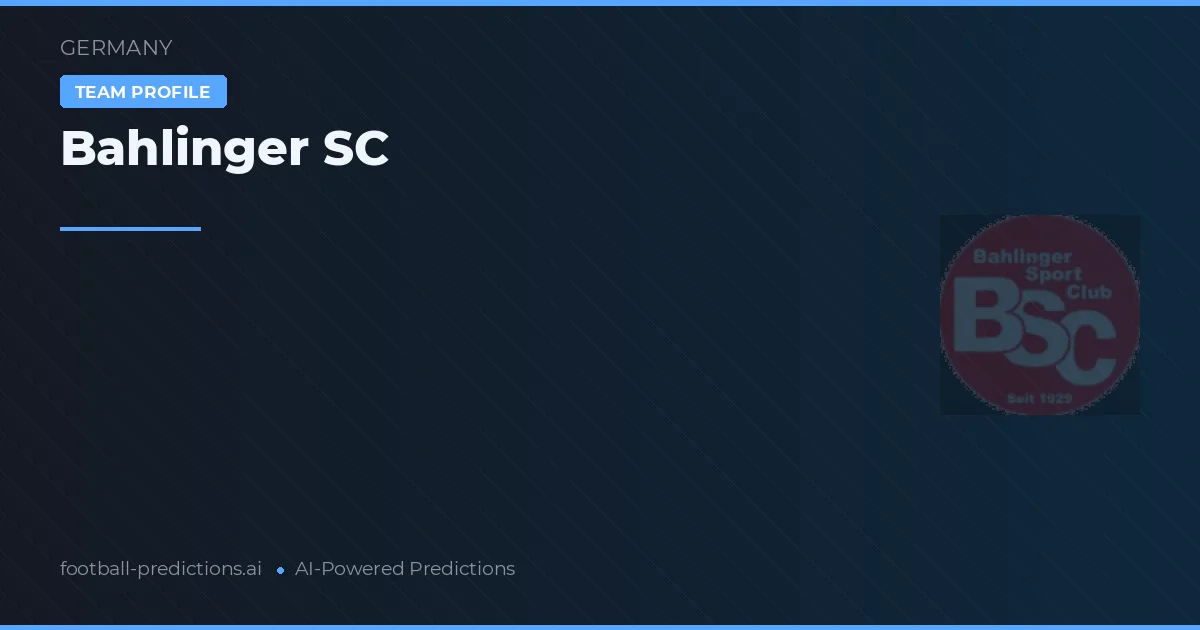 Bahlinger SC Prognoser & Statistik