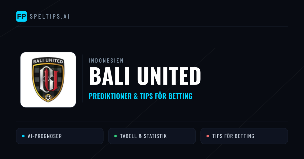 Bali United Prognoser & Statistik