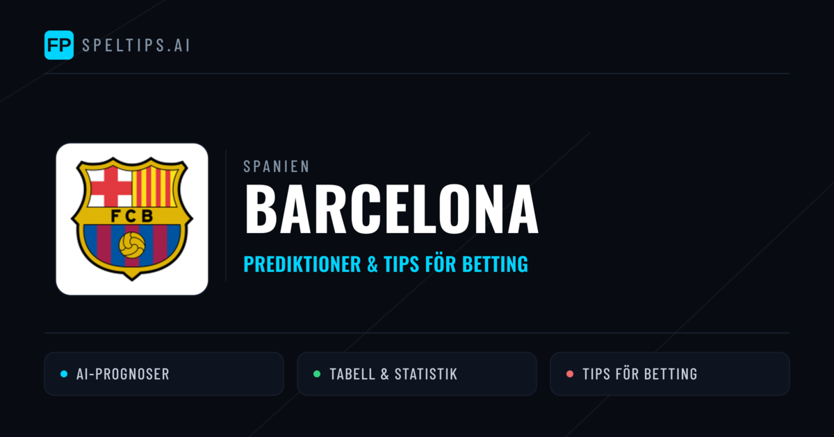 Barcelona Prognoser & Statistik