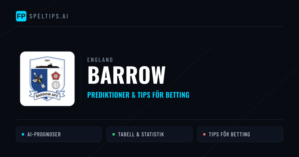 Barrow Prognoser & Statistik