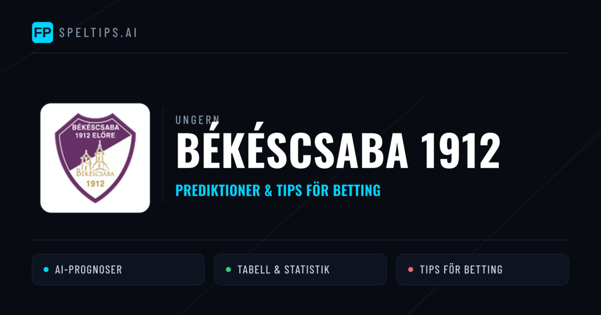 Békéscsaba 1912 Prognoser & Statistik