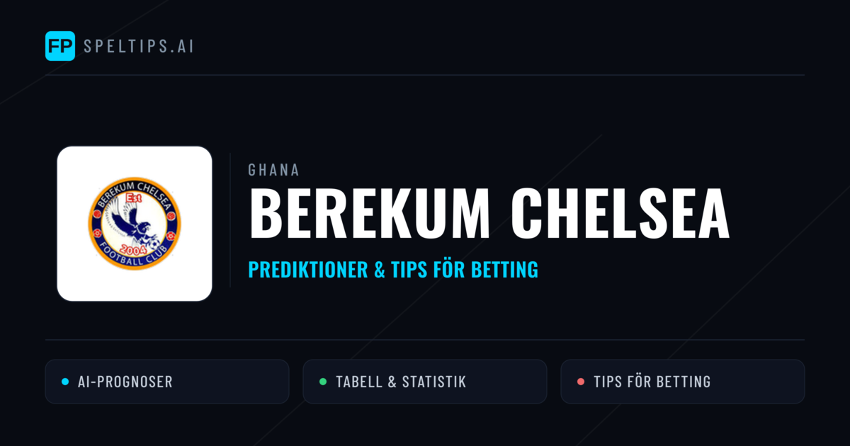 Berekum Chelsea Prognoser & Statistik