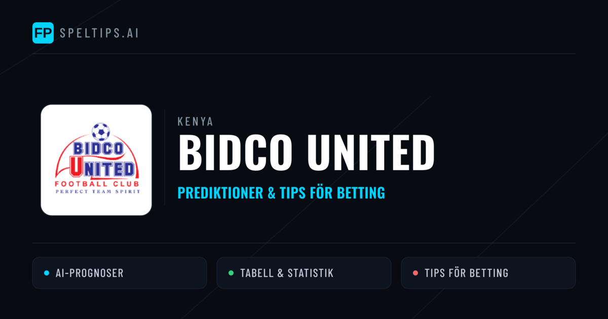 Bidco United Prognoser & Statistik