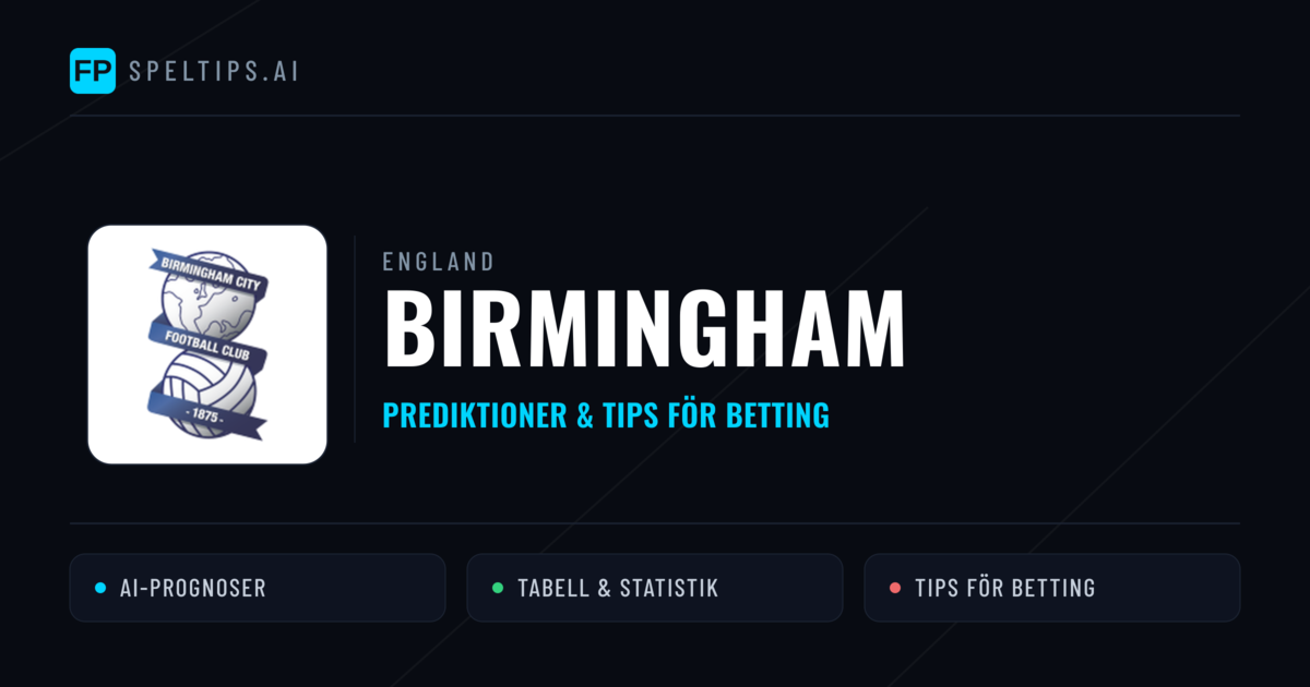 Birmingham Prognoser & Statistik