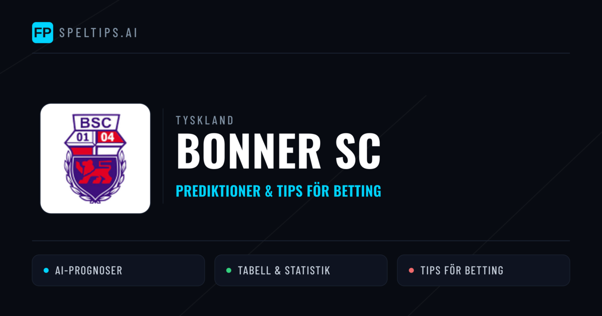 Bonner SC Prognoser & Statistik