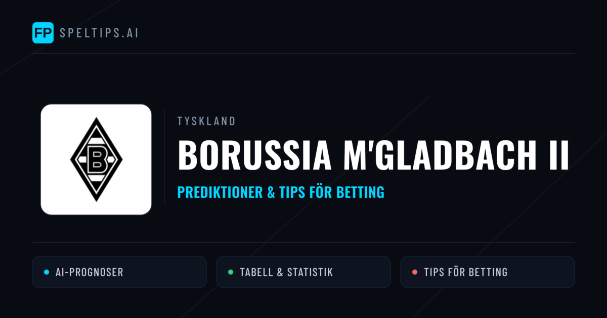 Borussia M'gladbach II Prognoser & Statistik