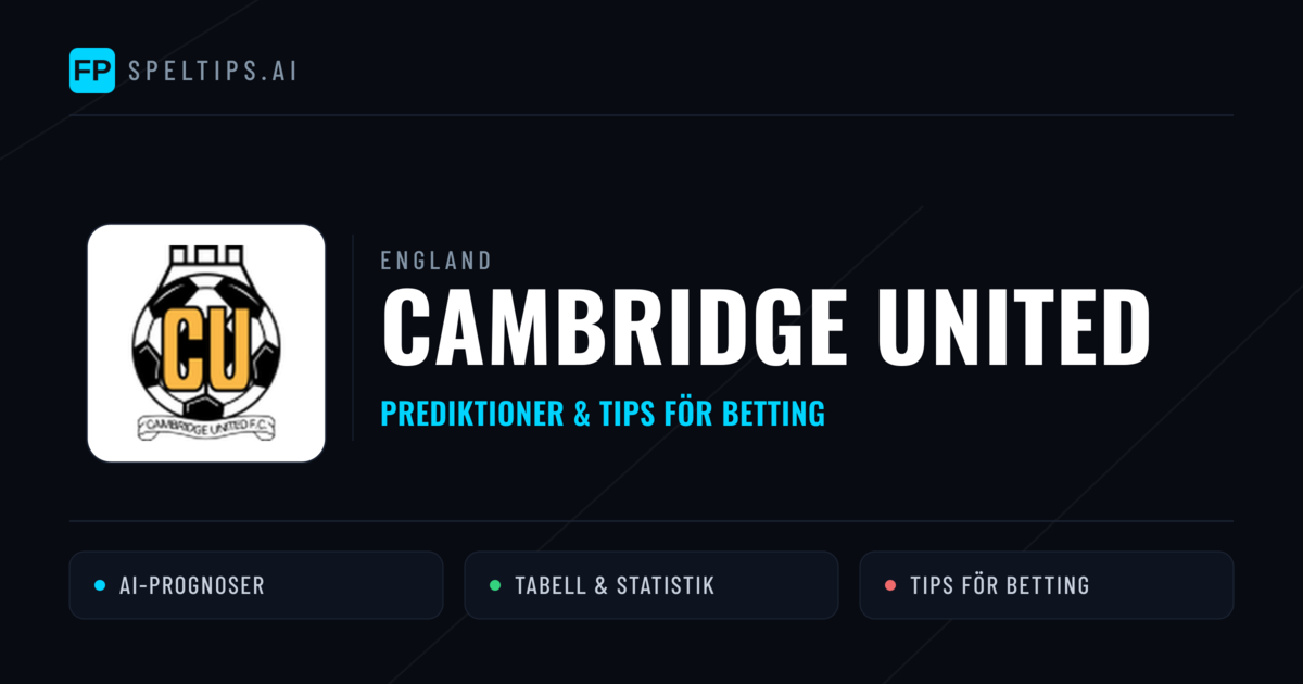 Cambridge United Prognoser & Statistik