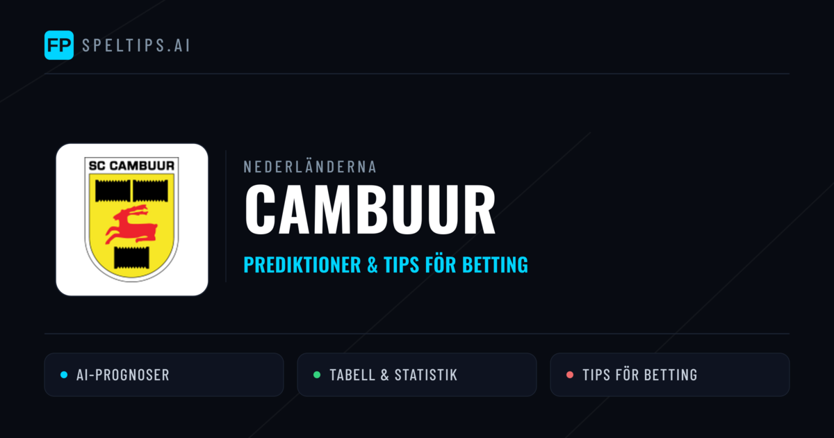Cambuur Prognoser & Statistik