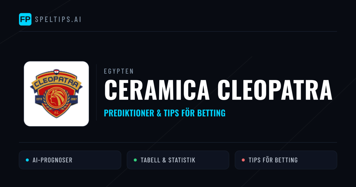 Ceramica Cleopatra Prognoser & Statistik