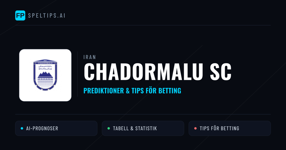 Chadormalu SC Prognoser & Statistik
