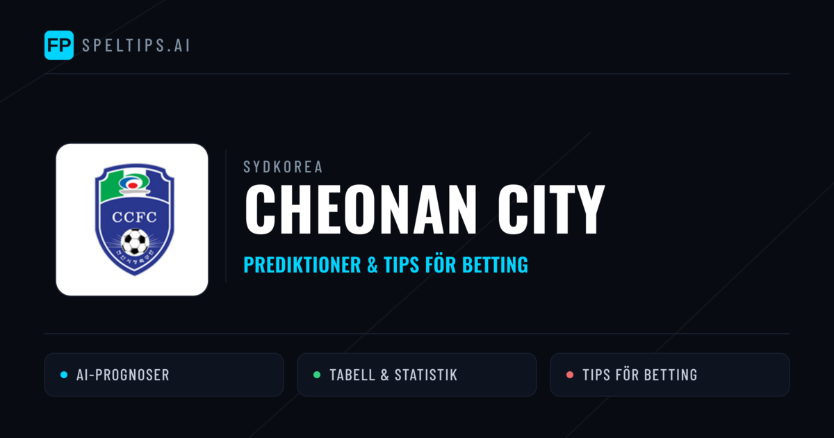 Cheonan City Prognoser & Statistik