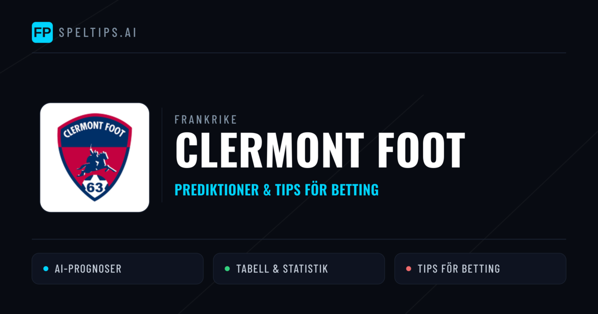 Clermont Foot Prognoser & Statistik