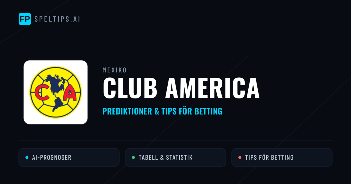 Club America Prognoser & Statistik