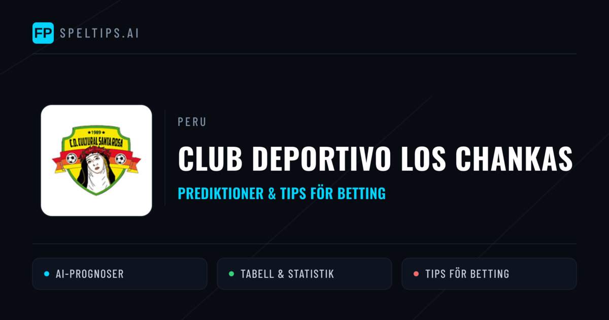 Club Deportivo Los Chankas Prognoser & Statistik