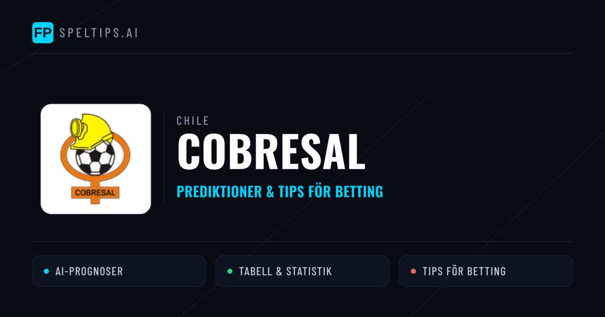 Cobresal Prognoser & Statistik