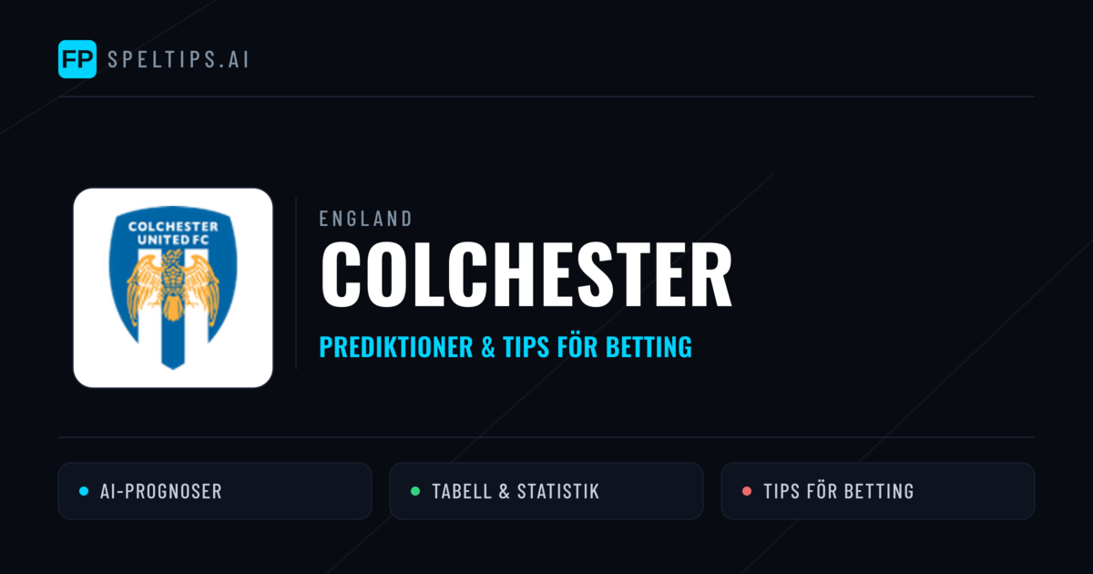Colchester Prognoser & Statistik