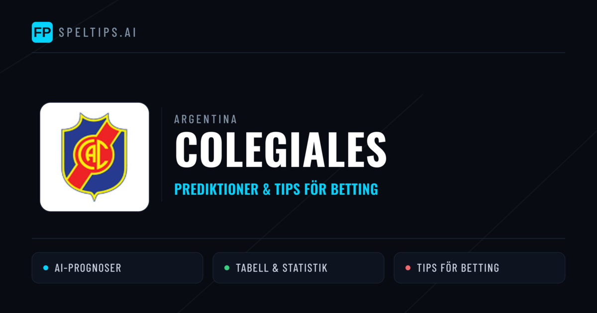 Colegiales Prognoser & Statistik
