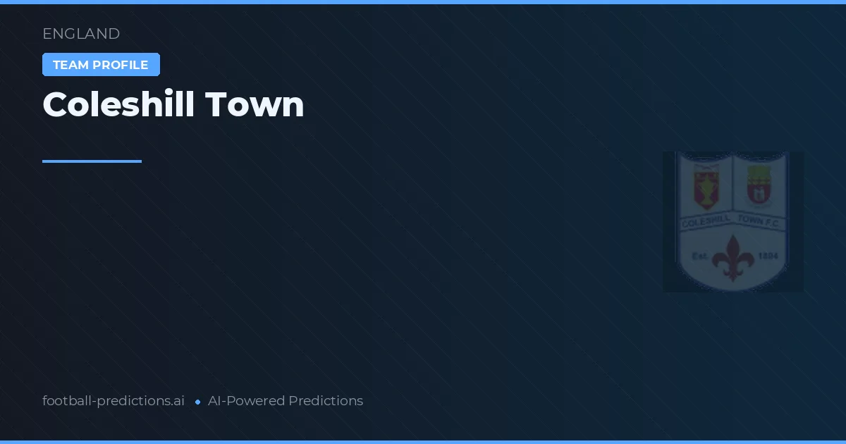 Coleshill Town Prognoser & Statistik