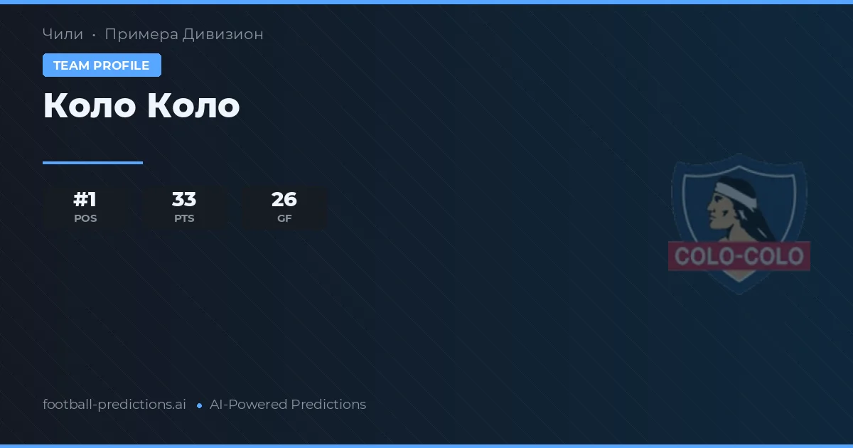 Colo-Colo Prognoser & Statistik