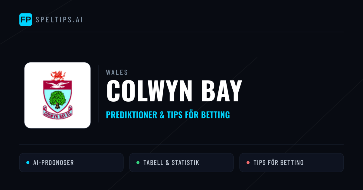 Colwyn Bay Prognoser & Statistik