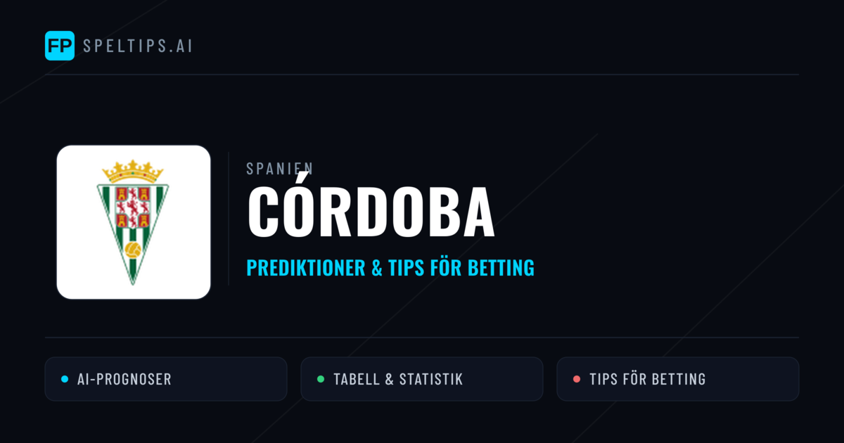 Córdoba Prognoser & Statistik