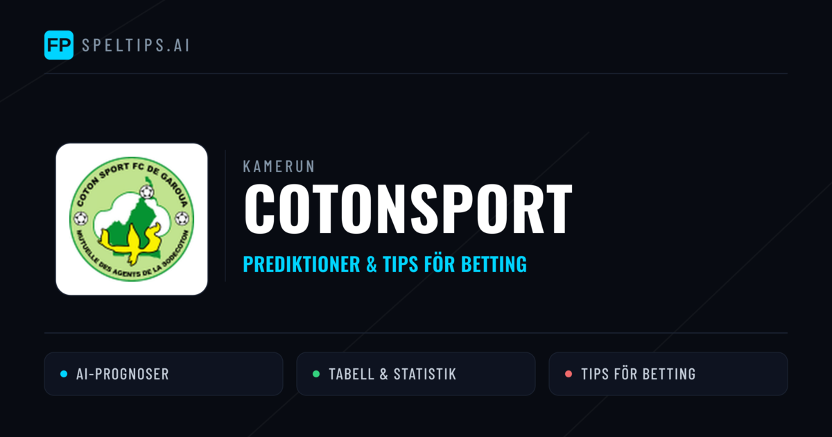 Cotonsport Prognoser & Statistik
