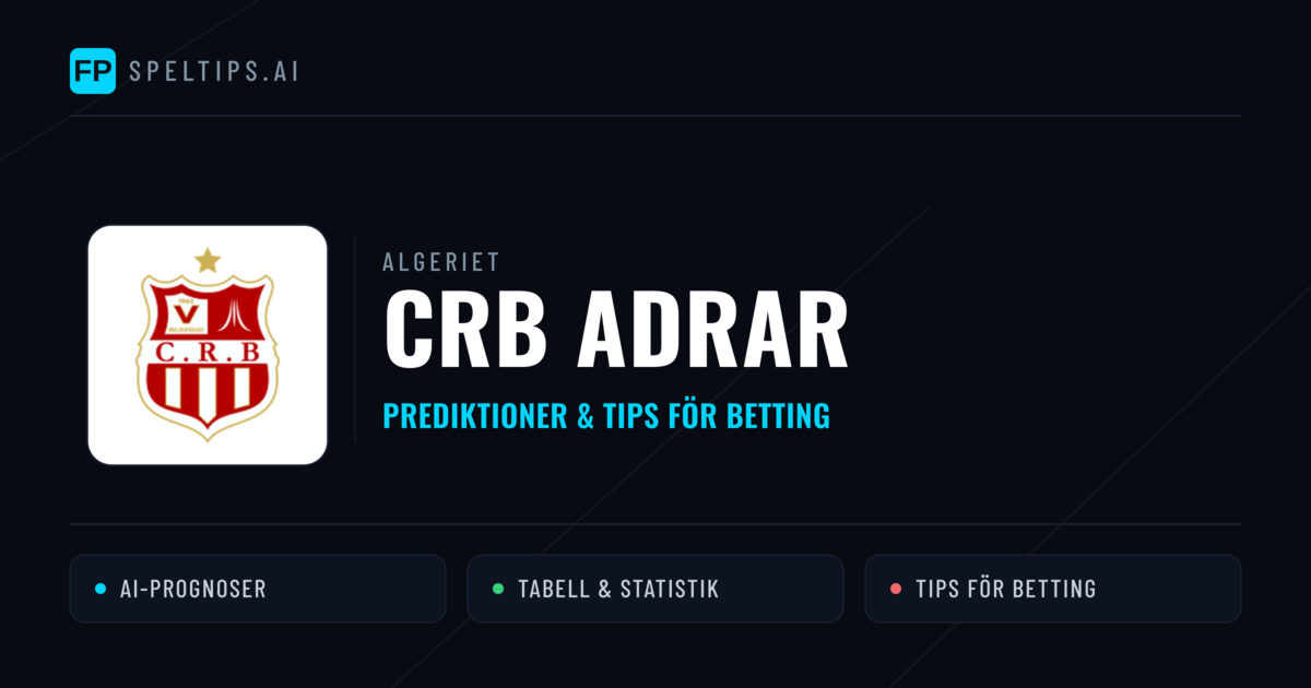 CRB Adrar Prognoser & Statistik