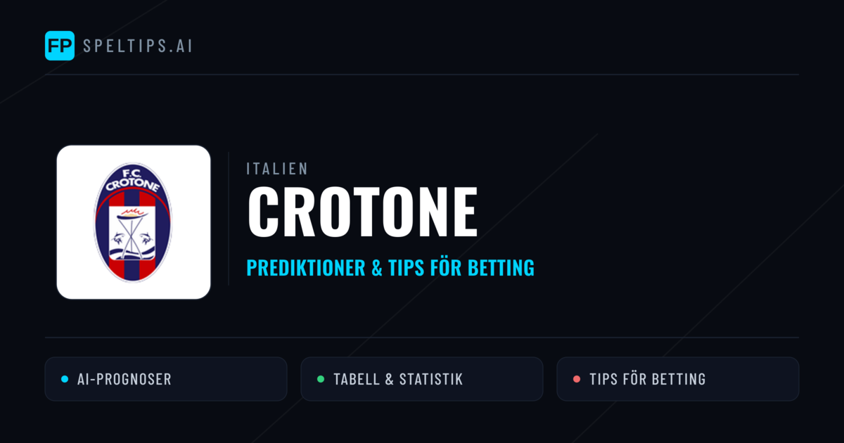 Crotone Prognoser & Statistik