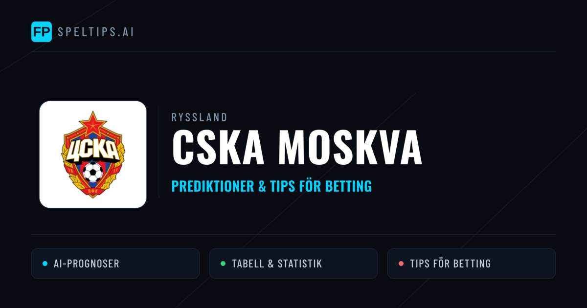 CSKA Moskva Prognoser & Statistik