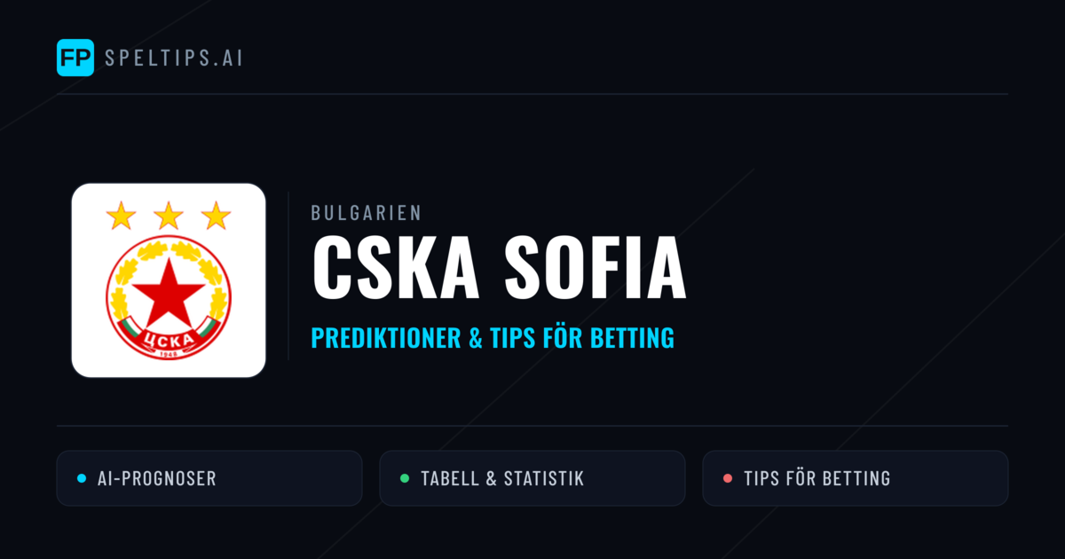 CSKA Sofia Prognoser & Statistik