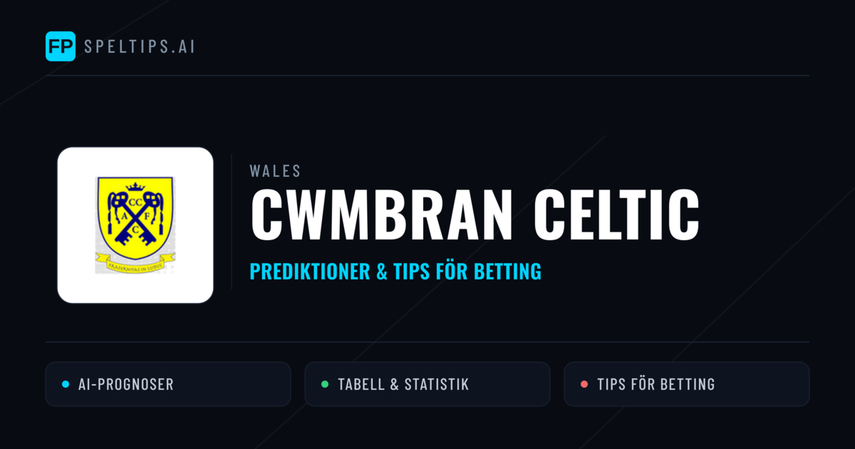 Cwmbran Celtic Prognoser & Statistik