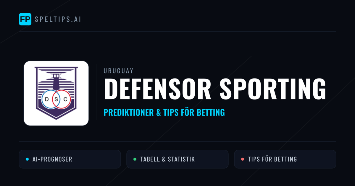Defensor Sporting Prognoser & Statistik