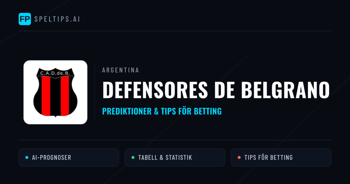 Defensores de Belgrano Prognoser & Statistik