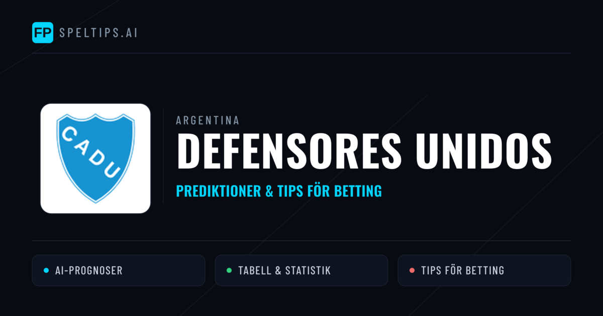 Defensores Unidos Prognoser & Statistik