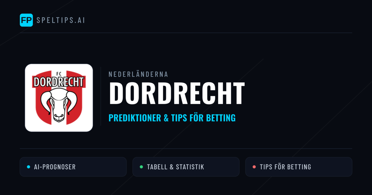 Dordrecht Prognoser & Statistik
