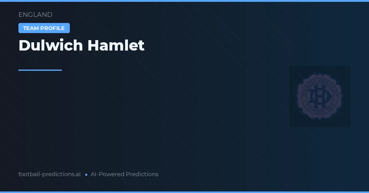 Dulwich Hamlet Prognoser & Statistik