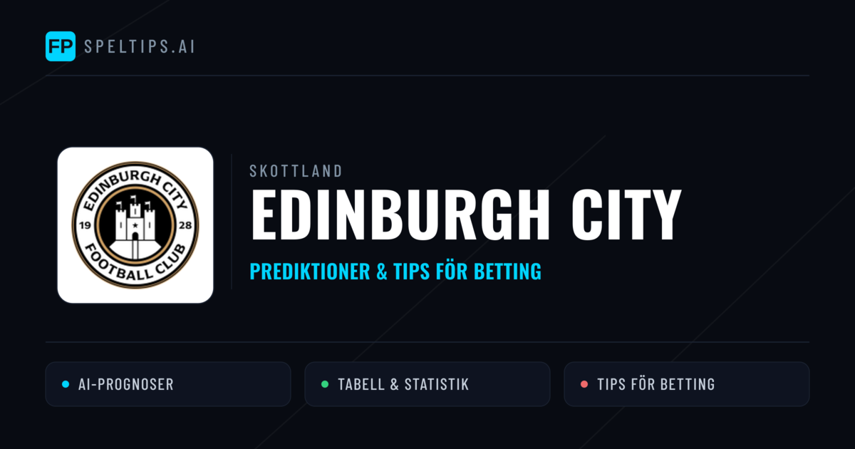 Edinburgh City Prognoser & Statistik