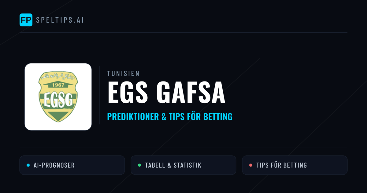 EGS Gafsa Prognoser & Statistik
